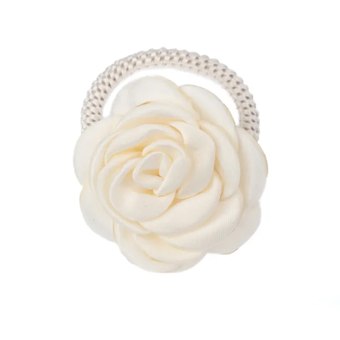 Hovedbilde Satin Rose Hair Tie Off White