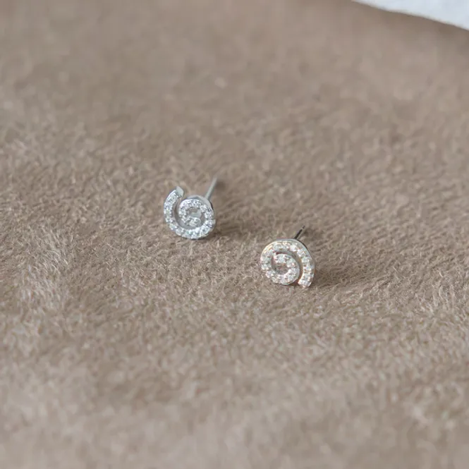 Hovedbilde Spiral Studs Silver Ørepynt